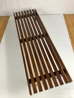 Pamono Wooden Slatted Bench from the Wiener Werkstätten, 1960s><noscript><img width=
