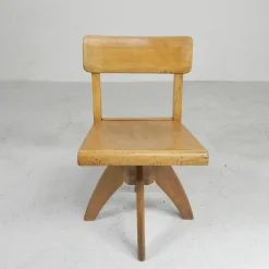 Clearance Pamono Wooden Swivel Chair, 1950s