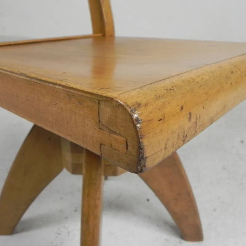 Clearance Pamono Wooden Swivel Chair, 1950s