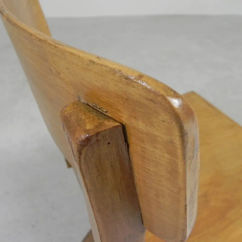 Clearance Pamono Wooden Swivel Chair, 1950s