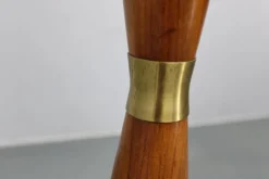 Pamono Wooden Table Lamp with Wicker Shade from Parker Knoll, Britain, 1960s><noscript><img width=