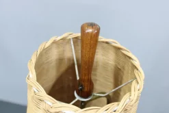 Pamono Wooden Table Lamp with Wicker Shade from Parker Knoll, Britain, 1960s><noscript><img width=