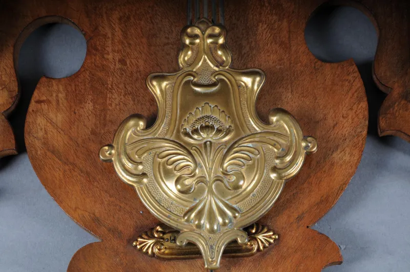 Pamono Wooden Wall Clock, 1880s> Clocks