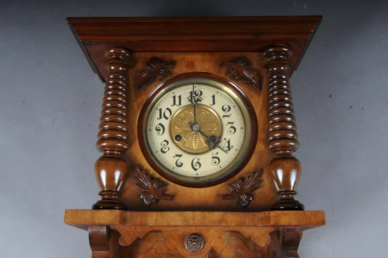 Pamono Wooden Wall Clock, 1880s> Clocks