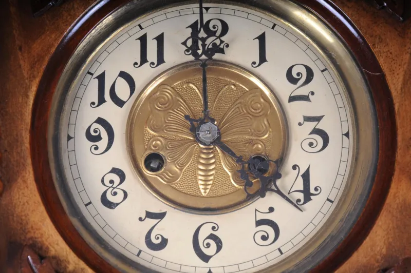 Pamono Wooden Wall Clock, 1880s> Clocks