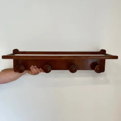 Online Pamono Wooden Wall-Mounted Coat Rack and Hat Rack, 1960s