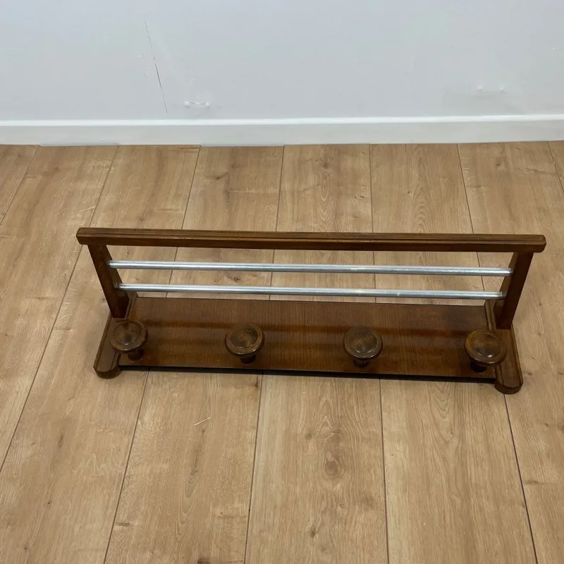 Online Pamono Wooden Wall-Mounted Coat Rack and Hat Rack, 1960s