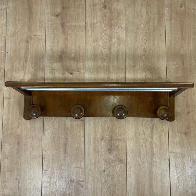 Online Pamono Wooden Wall-Mounted Coat Rack and Hat Rack, 1960s