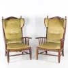 Online Pamono Wooden Wingback Chairs, 1960s, Set of 2