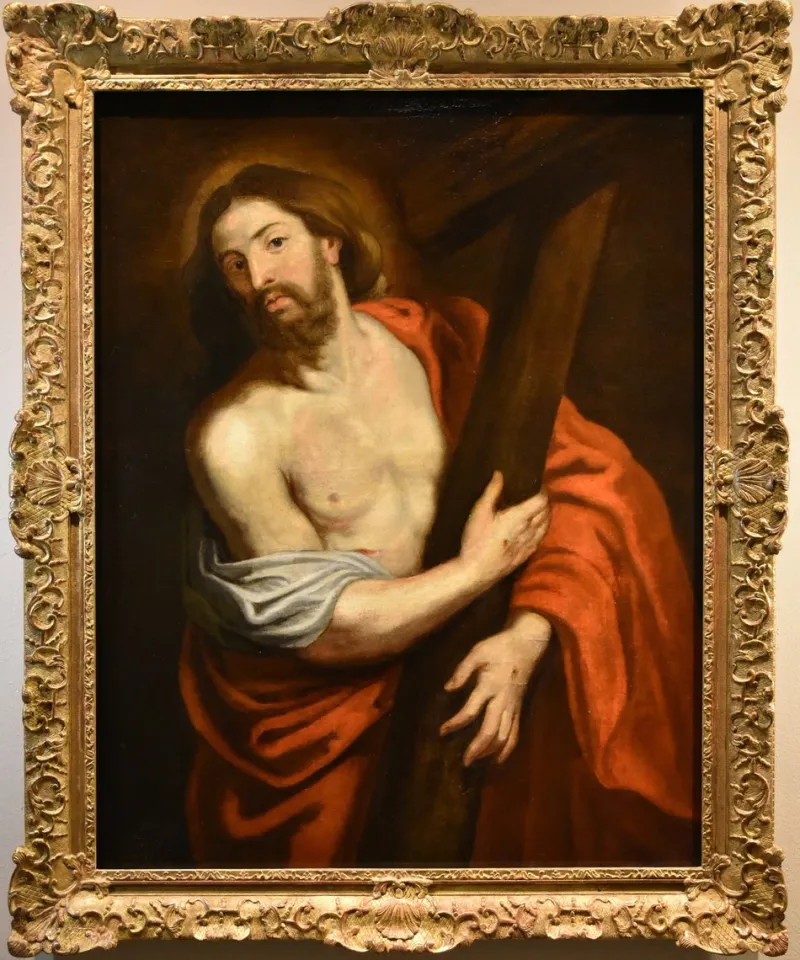 Pamono Workshop of Anthoon Van Dyck, Christ Carrying the Cross, 1650, Oil on Canvas, Framed> Old Masters
