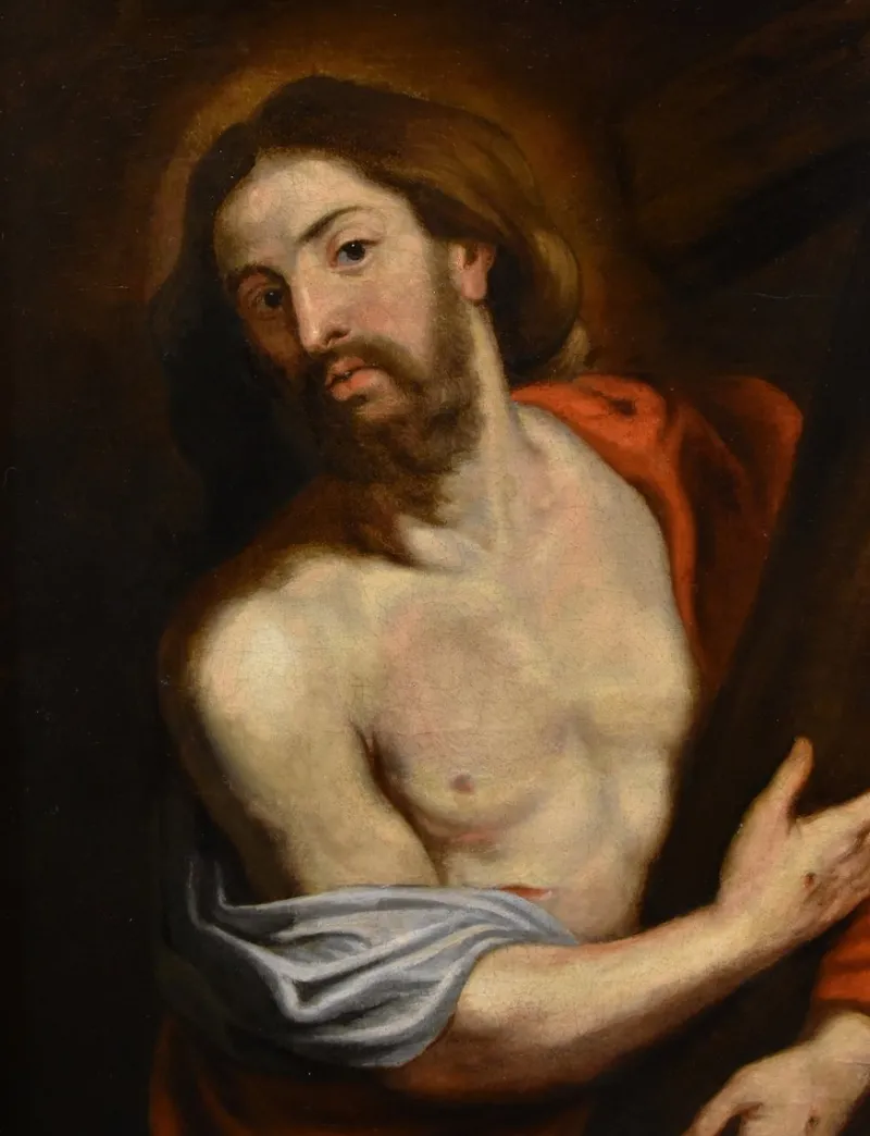 Pamono Workshop of Anthoon Van Dyck, Christ Carrying the Cross, 1650, Oil on Canvas, Framed> Old Masters