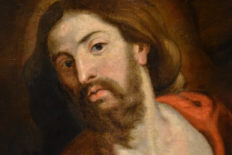 Pamono Workshop of Anthoon Van Dyck, Christ Carrying the Cross, 1650, Oil on Canvas, Framed> Old Masters