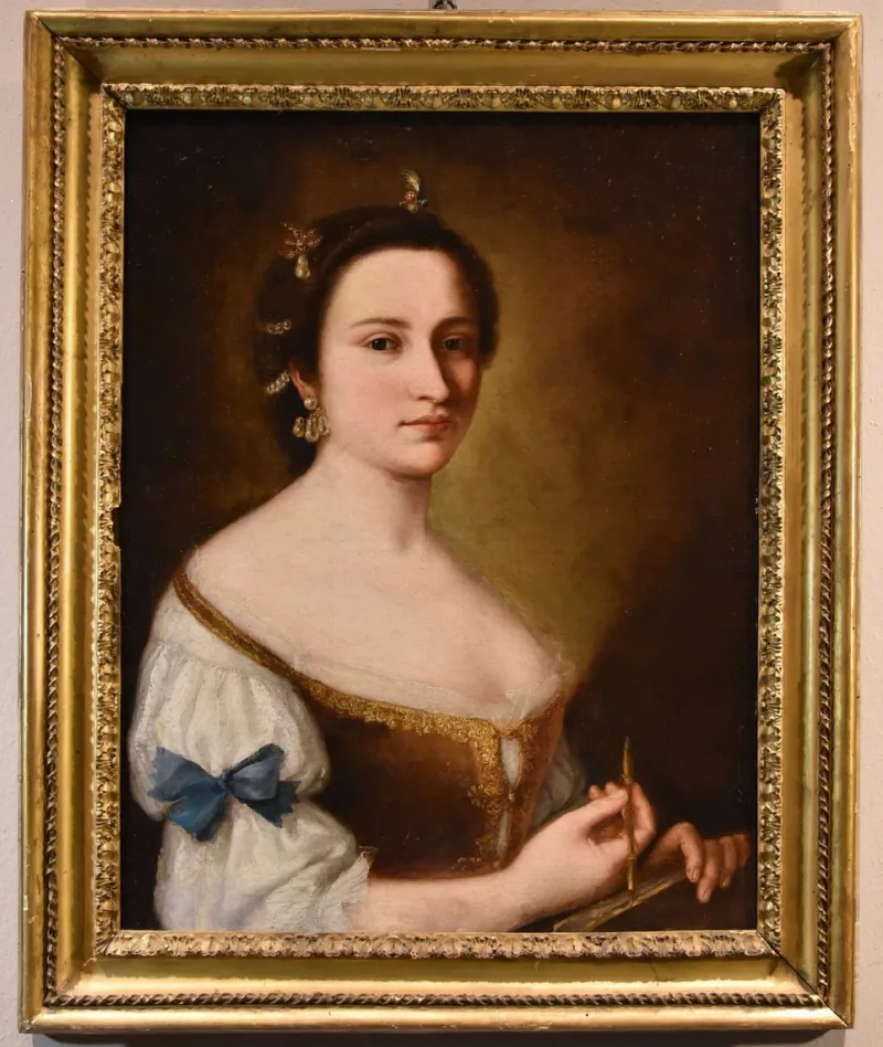 Discount Pamono Workshop of Anton Raphael Mengs, Portrait of a Young Girl, 1750, Oil on Canvas, Framed