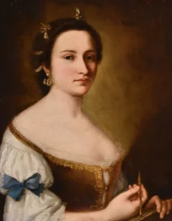 Discount Pamono Workshop of Anton Raphael Mengs, Portrait of a Young Girl, 1750, Oil on Canvas, Framed