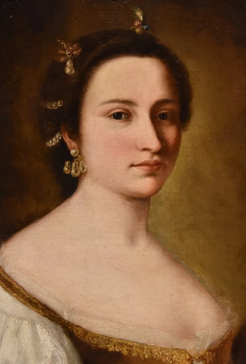 Discount Pamono Workshop of Anton Raphael Mengs, Portrait of a Young Girl, 1750, Oil on Canvas, Framed