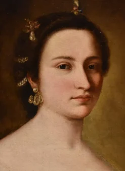 Discount Pamono Workshop of Anton Raphael Mengs, Portrait of a Young Girl, 1750, Oil on Canvas, Framed