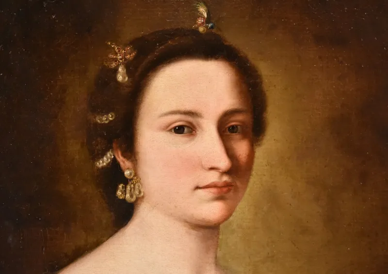 Discount Pamono Workshop of Anton Raphael Mengs, Portrait of a Young Girl, 1750, Oil on Canvas, Framed
