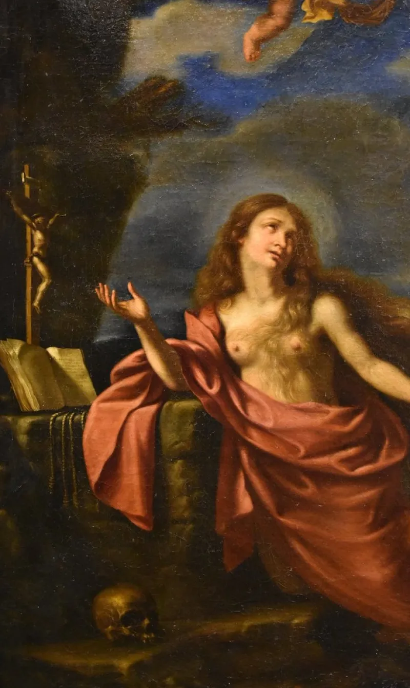 Pamono Workshop of Giovanni Francesco Barbieri / Il Guercino, Mary Magdalene, 1650, Oil on Canvas> Old Masters