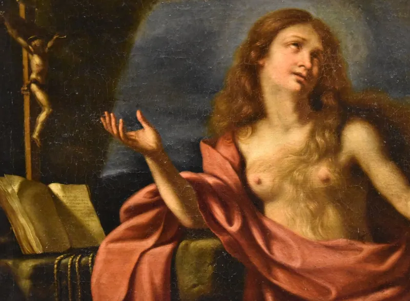 Pamono Workshop of Giovanni Francesco Barbieri / Il Guercino, Mary Magdalene, 1650, Oil on Canvas> Old Masters
