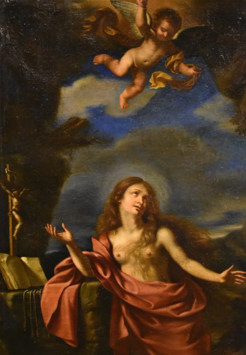 Pamono Workshop of Giovanni Francesco Barbieri / Il Guercino, Mary Magdalene, 1650, Oil on Canvas> Old Masters