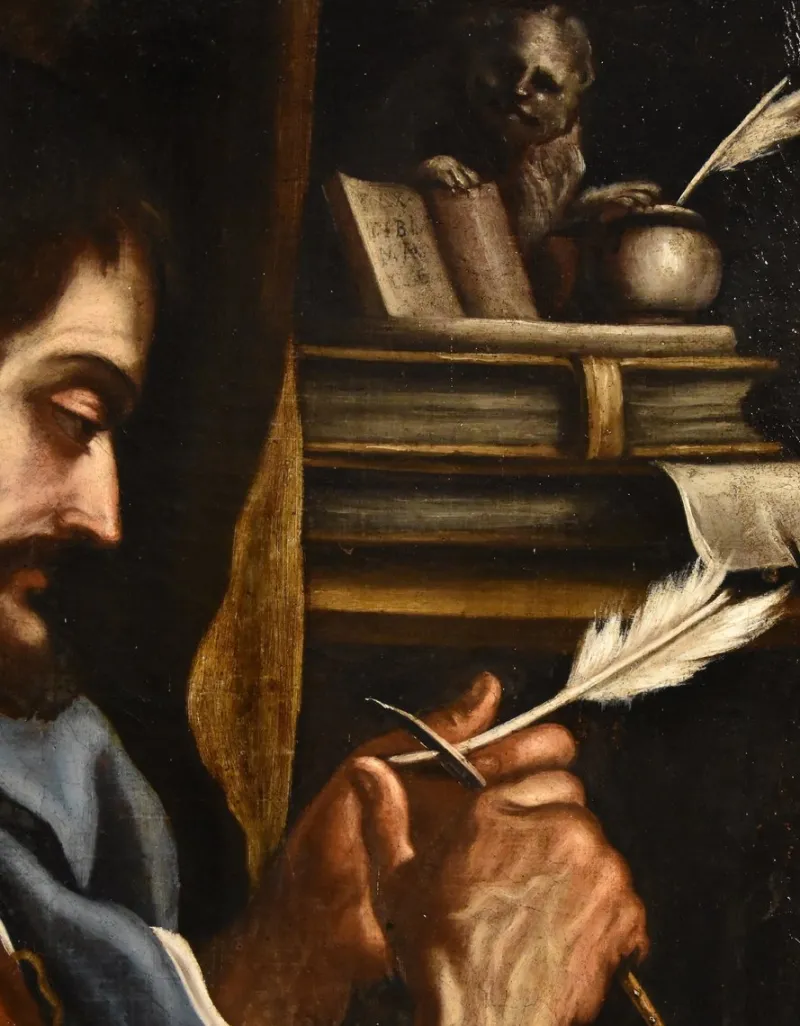 Pamono Workshop of Giovanni Francesco Barbieri / Detto Il Guercino, Saint Mark the Evangelist, 1680, Oil on Canvas> Old Masters|Classical