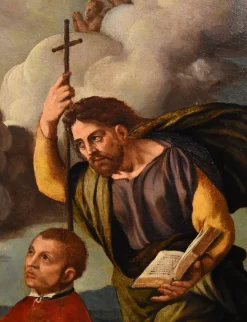 Pamono Workshop of Ippolito Scarsella / Lo Scarsellino, Madonna and Child with Saint James, 1590, Oil on Board><noscript><img width=