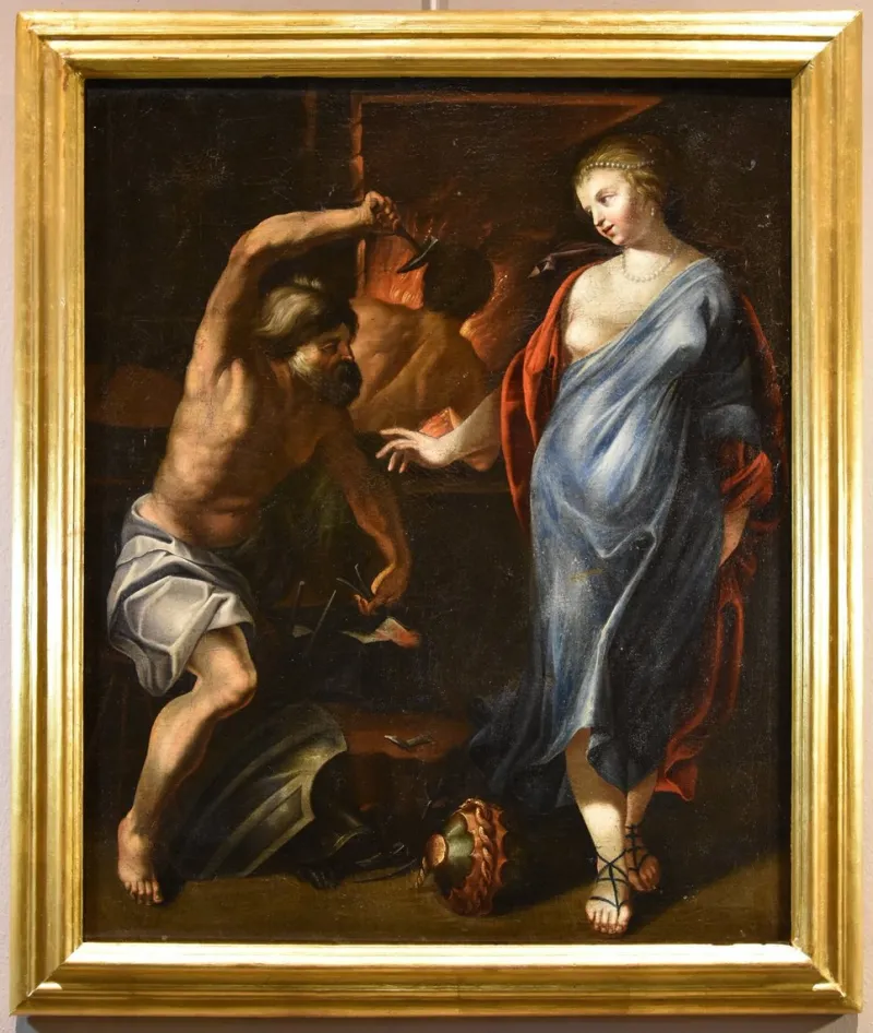 Pamono Workshop of Jacques Blanchard, Thetis Hephaestus, 1630, Oil on Panel, Framed> Old Masters|Classical