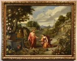 Pamono Workshop of Jan Brueghel the Younger, Noli Me Tangere, 1650, Oil on Canvas