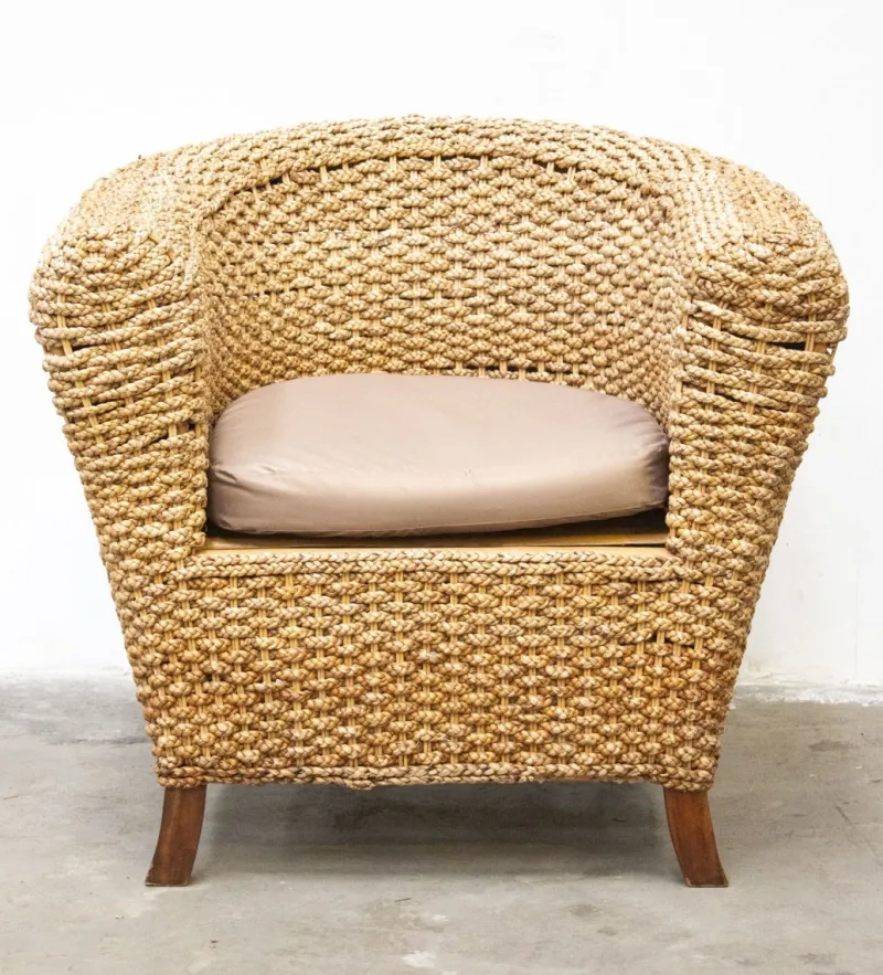 Pamono Woven Banana Garden Sofa and Armchairs, 1980s, Set of 3> Garden Seating