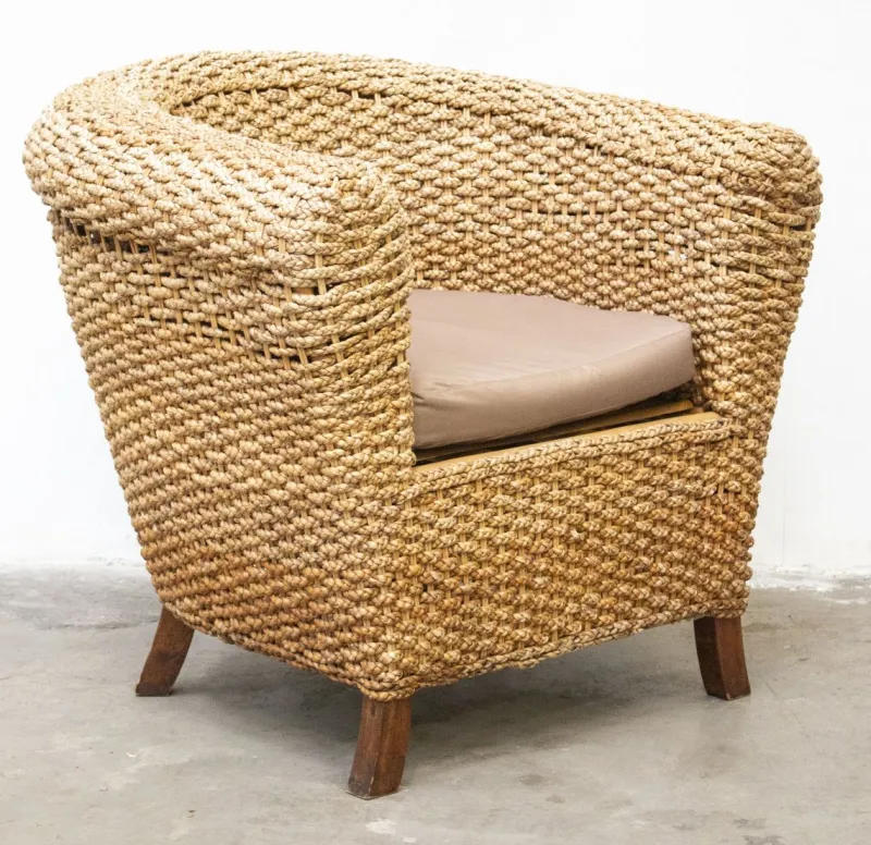 Pamono Woven Banana Garden Sofa and Armchairs, 1980s, Set of 3> Garden Seating