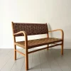 Hot Pamono Woven Bentwood Bench by Axel Larsson for Bodafors, 1940