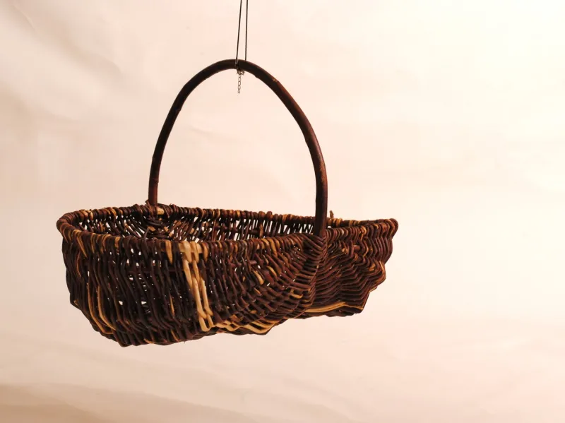Outlet Pamono Woven Wicker Farm Basket, 1900s