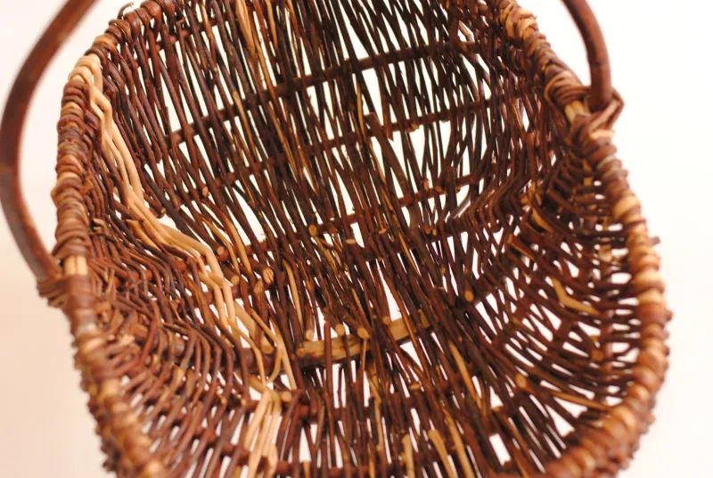 Outlet Pamono Woven Wicker Farm Basket, 1900s