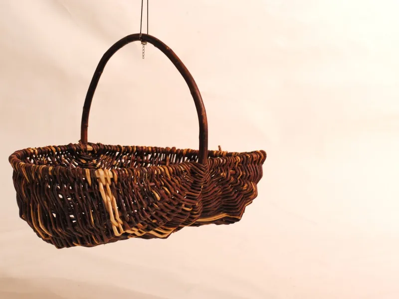 Outlet Pamono Woven Wicker Farm Basket, 1900s
