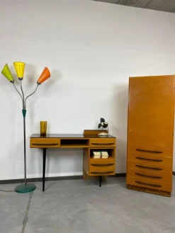 Pamono Writing Desk with Cabinet by Mojmír Požár for Up Závody Bučovice, 1960s, Set of 2> Desks