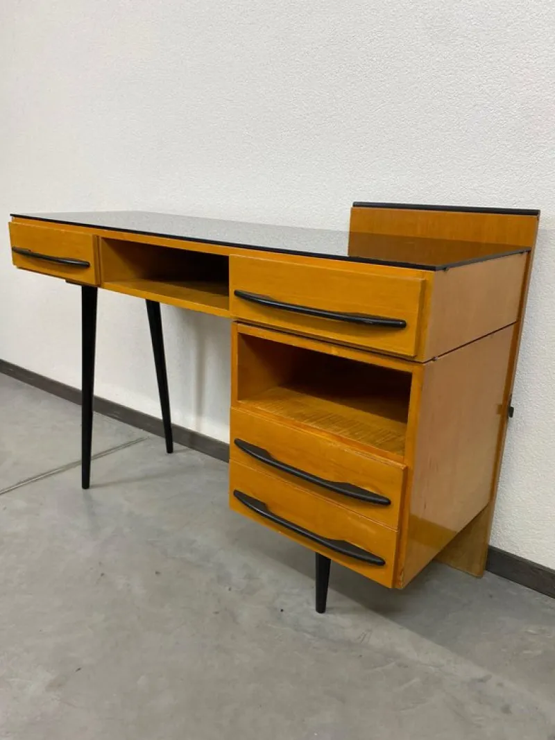 Pamono Writing Desk with Cabinet by Mojmír Požár for Up Závody Bučovice, 1960s, Set of 2> Desks