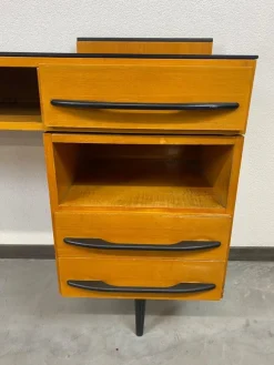 Pamono Writing Desk with Cabinet by Mojmír Požár for Up Závody Bučovice, 1960s, Set of 2><noscript><img width=