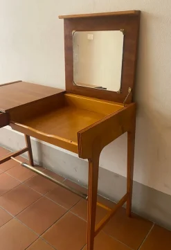 Pamono Writing Desk with Folding Mirror and Drawer attributed to Giò Ponti, Italy, 1950s><noscript><img width=