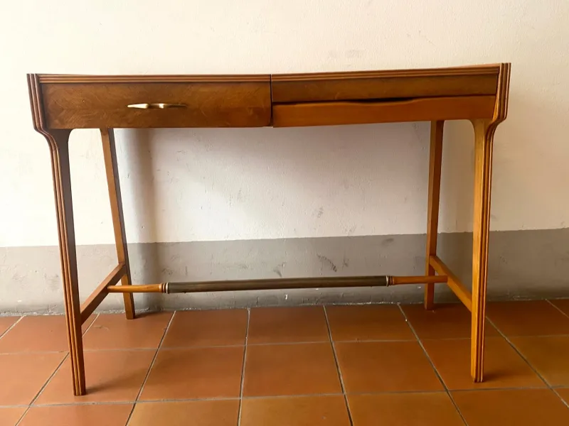 Pamono Writing Desk with Folding Mirror and Drawer attributed to Giò Ponti, Italy, 1950s> Dressing Tables