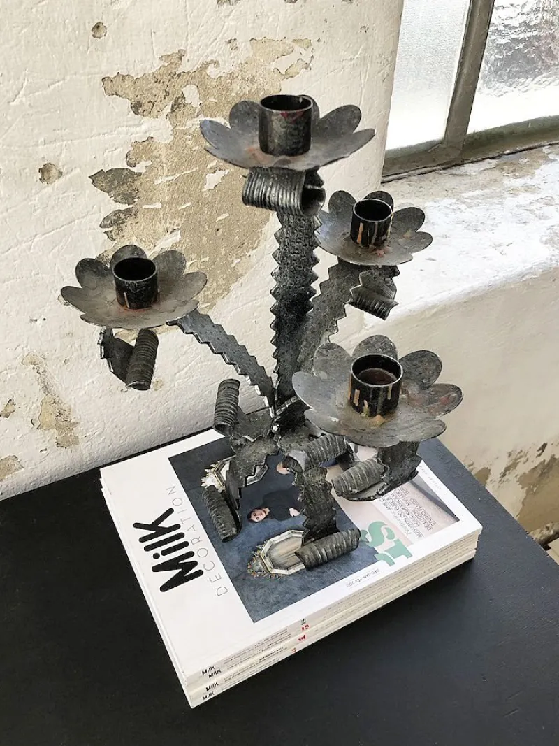 Pamono Wrought Iron Candleholder, 1950s> Candleholders