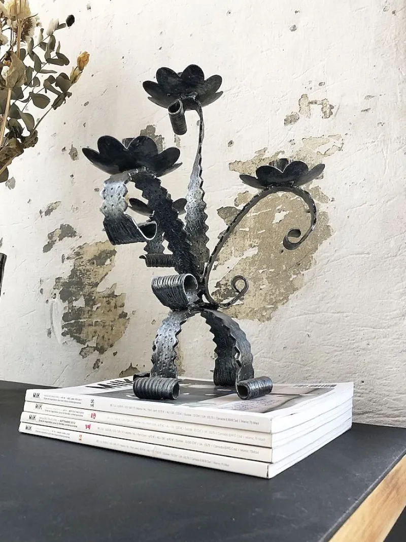 Pamono Wrought Iron Candleholder, 1950s> Candleholders