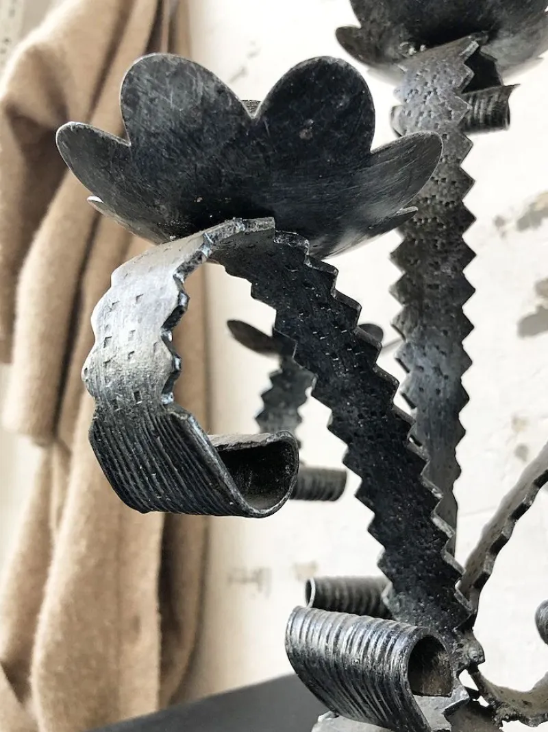 Pamono Wrought Iron Candleholder, 1950s> Candleholders