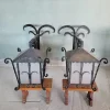 New Pamono Wrought Iron Corner Lanterns, Set of 2