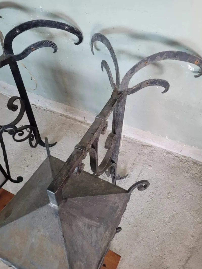 New Pamono Wrought Iron Corner Lanterns, Set of 2