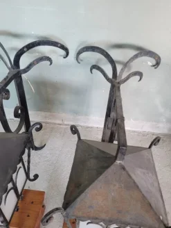 New Pamono Wrought Iron Corner Lanterns, Set of 2
