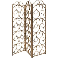 Hot Pamono Wrought Iron Decorative Gilt Folding Screen, Italy, 1950s