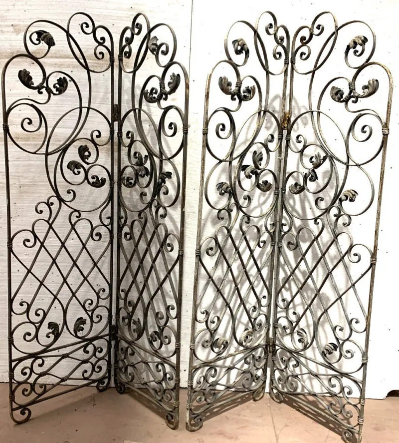 Pamono Wrought Iron Four-Leaf Partition, Set of 4