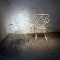 Pamono Wrought Iron Garden Chairs, 1950s, Set of 4><noscript><img width=