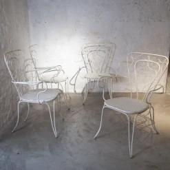 Pamono Wrought Iron Garden Chairs, 1950s, Set of 4><noscript><img width=