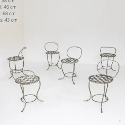 Pamono Wrought Iron Garden Chairs, Italy, 1950s, Set of 6><noscript><img width=